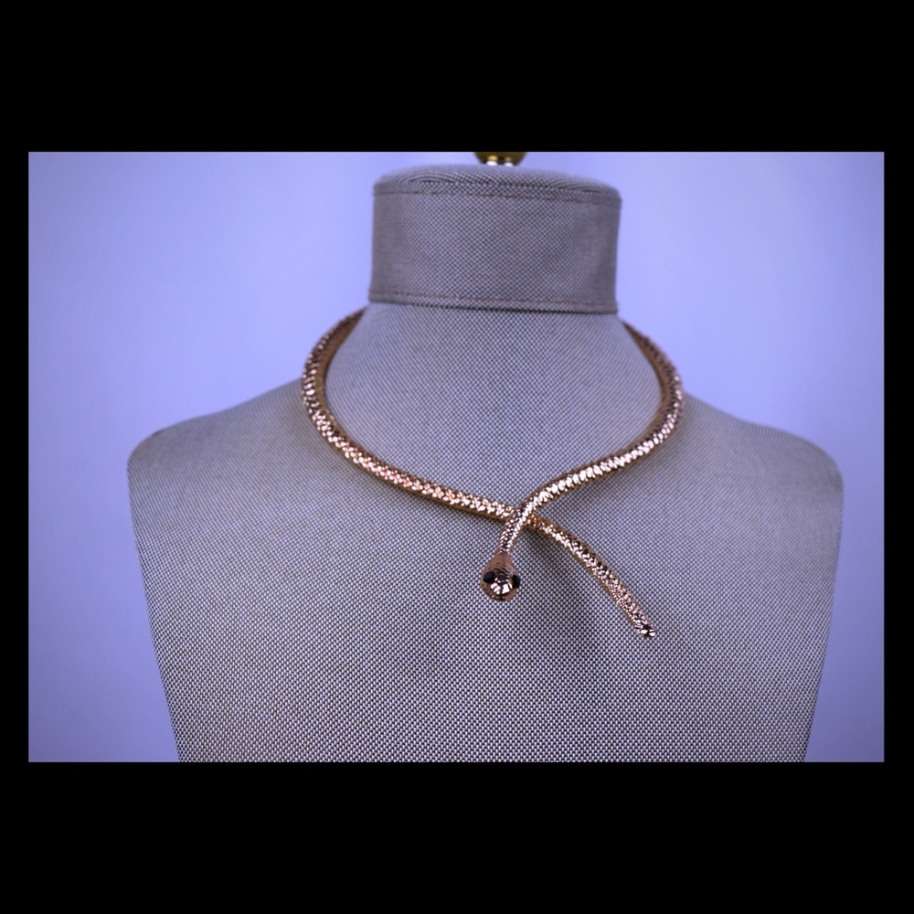 Gold-tone Snake Collar Necklace